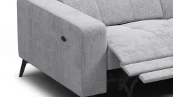 Sofa narożna 5 osobowa prawa MORELLO, jasnoszara, 1 x Relax Zero Gravity