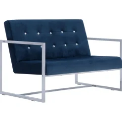 Sofa Niebieski Tkanina vidaXL