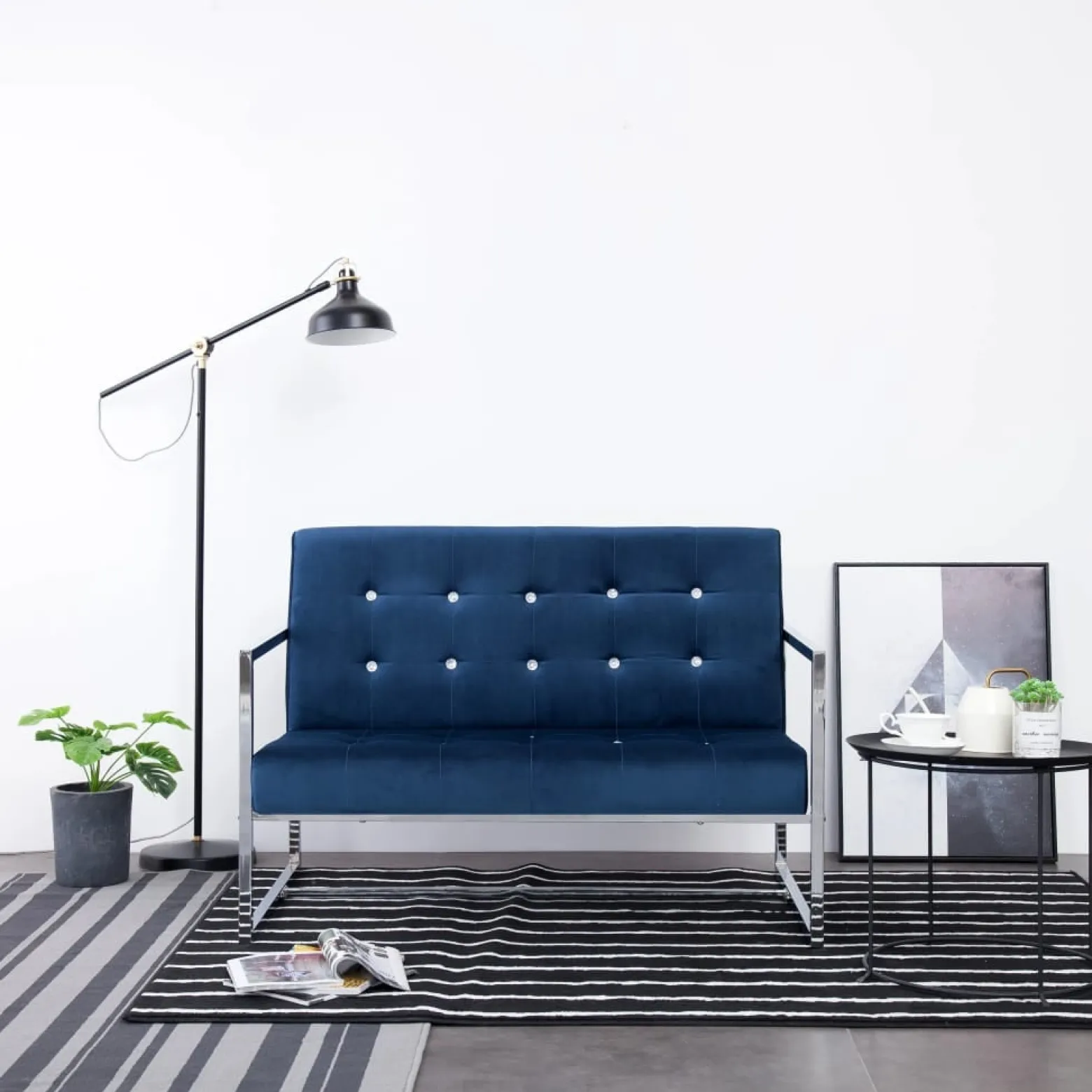 Sofa Niebieski Tkanina vidaXL