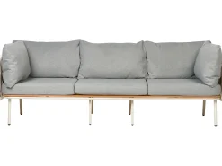 Sofa ogrodowa z plecionką ze sznurka szara