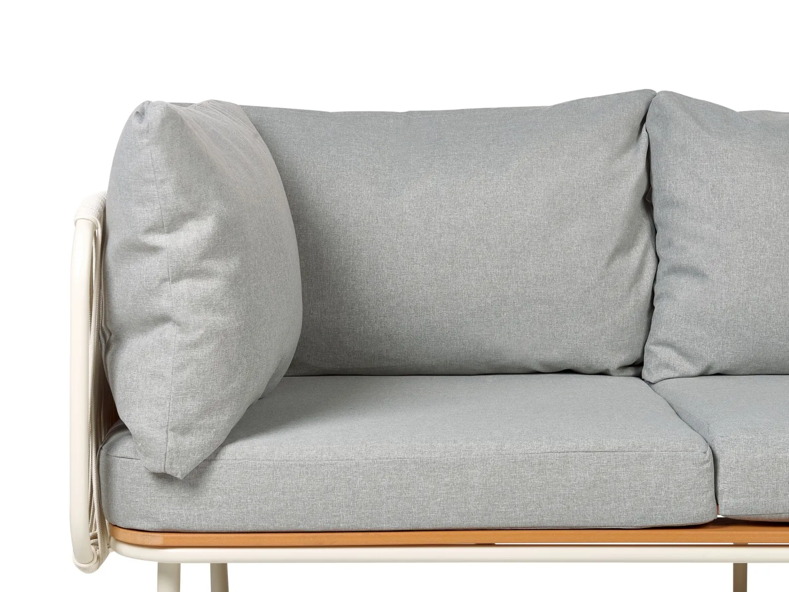 Sofa ogrodowa z plecionką ze sznurka szara