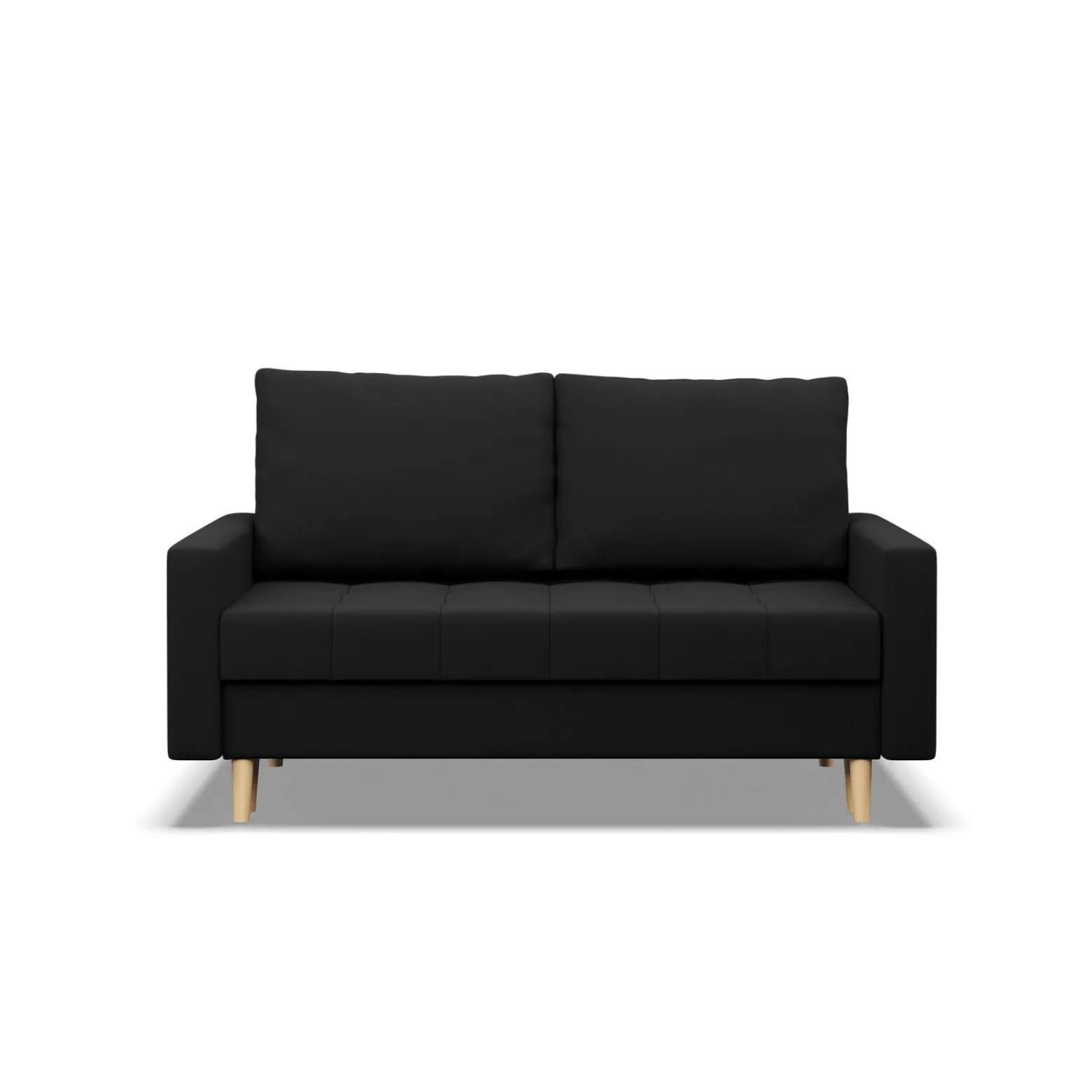 Sofa 2-osobowa, Bonell, Rozkładana, Kolor Czarny
