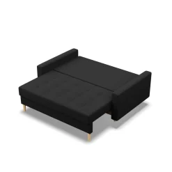 Sofa 2-osobowa, Bonell, Rozkładana, Kolor Czarny