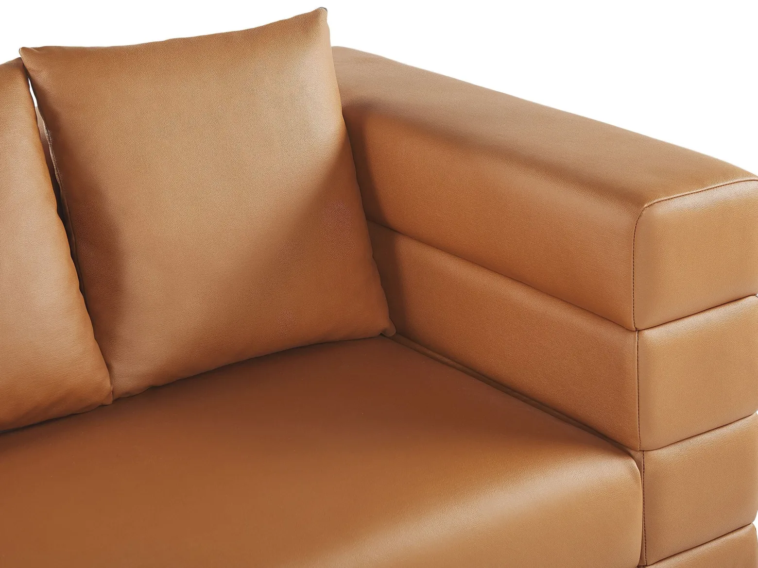 Sofa 3-osobowa ekoskóra nowoczesna brązowa