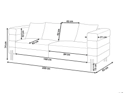 Sofa 3-osobowa ekoskóra nowoczesna brązowa