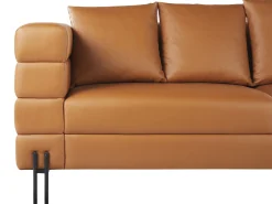 Sofa 3-osobowa ekoskóra nowoczesna brązowa