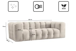Sofa 3-osobowa, Kanapa BALOO, tkanina Szenil, Ecru