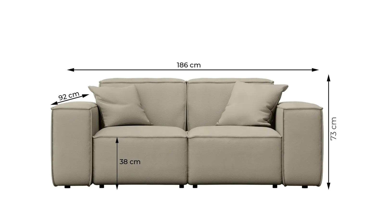 Sofa 2-osobowa Patio, tkanina Odyssey, cement (02)