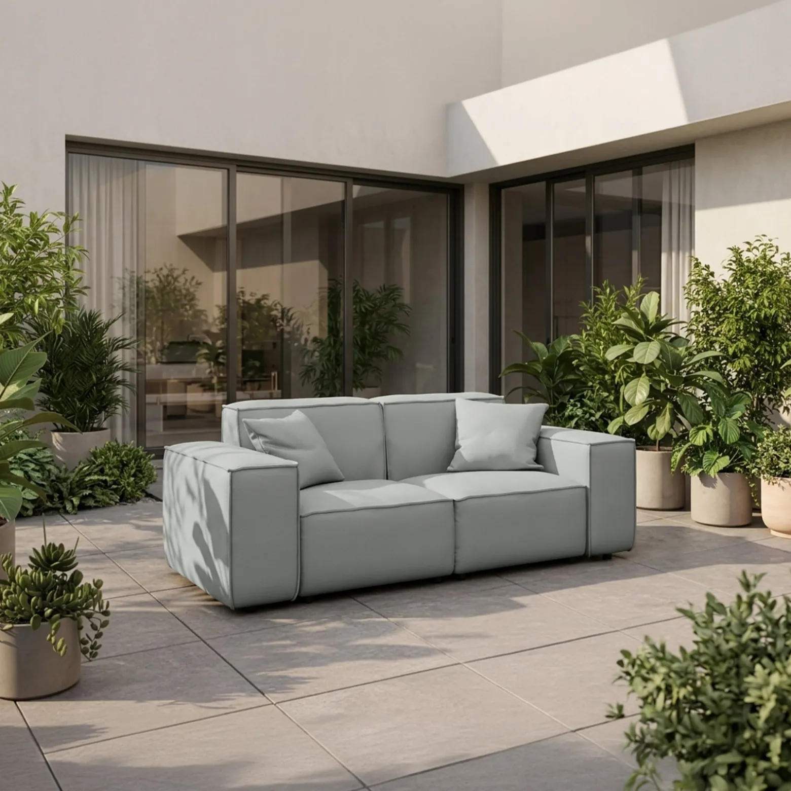 Sofa 2-osobowa Patio, tkanina Odyssey, cement (02)