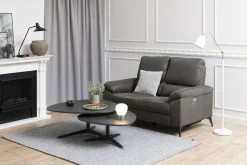 Sofa 2-osobowa Rana szara regulowane oparcie oraz podnóżek