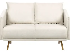 Sofa 2-osobowa tapicerowana jasnobeżowa