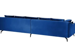 Sofa 4-osobowa welurowa niebieska