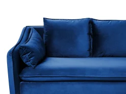 Sofa 4-osobowa welurowa niebieska