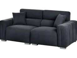 Sofa 3 osobowa z poduszkami czarna