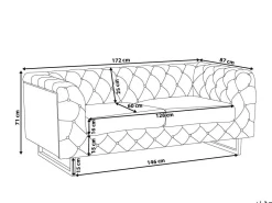 Sofa pikowana kanapa Chesterfield szara