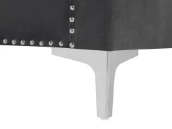 Sofa pikowana welurowa ciemnoszara