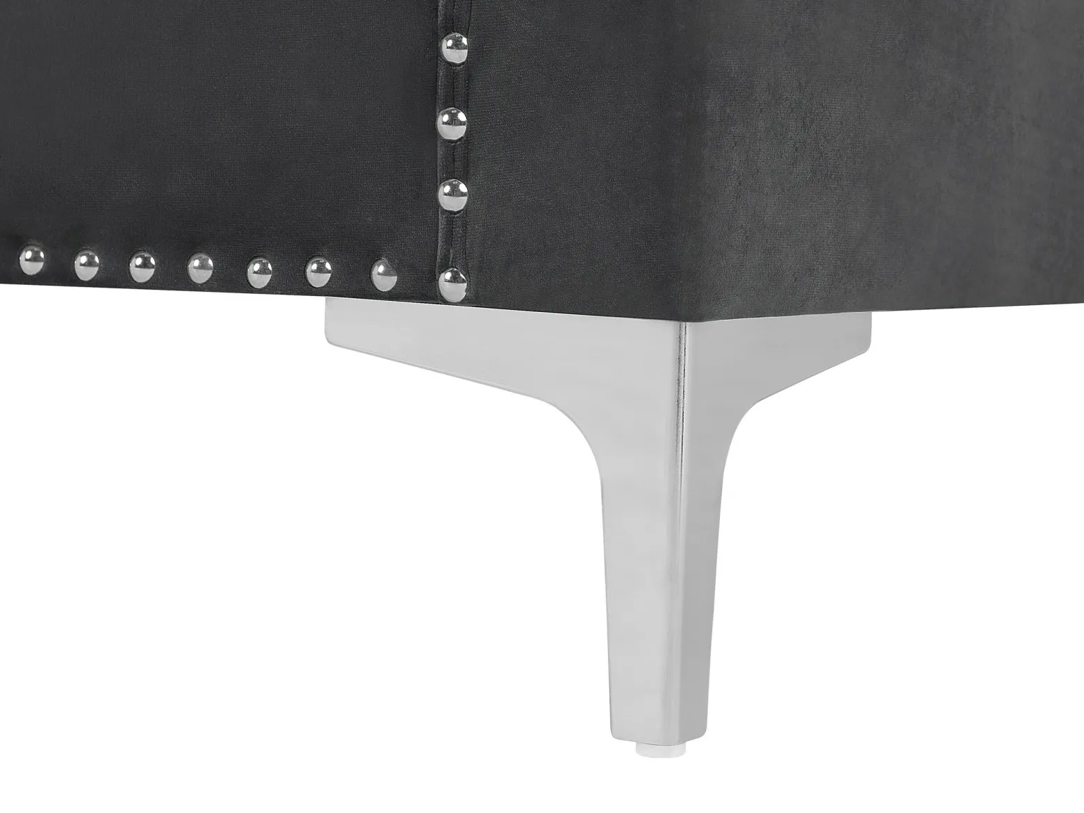 Sofa pikowana welurowa ciemnoszara
