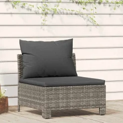 Sofa środkowa Szary Technorattan middle vidaXL