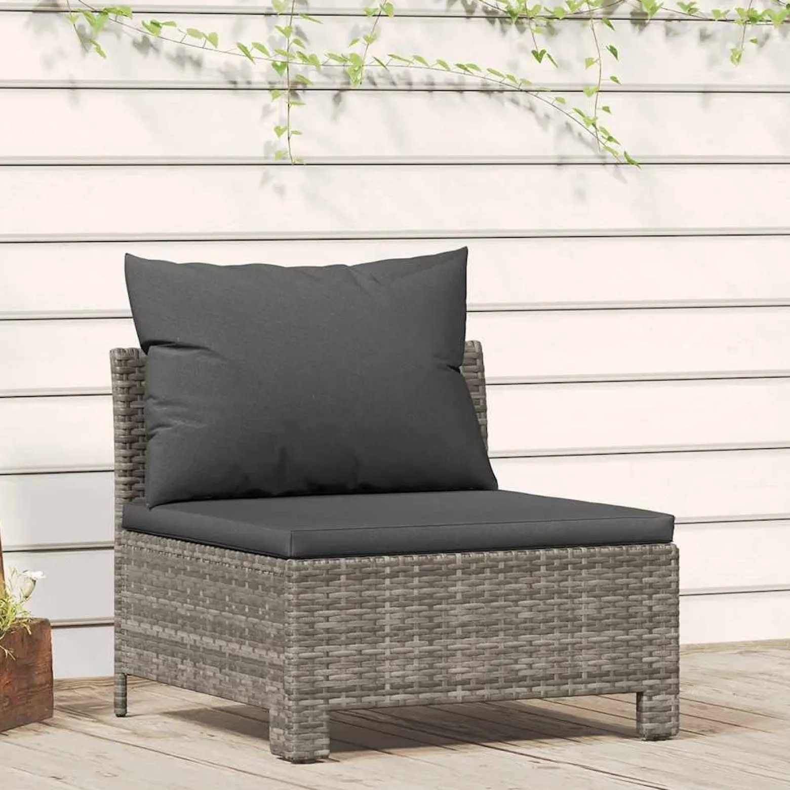 Sofa środkowa Szary Technorattan middle vidaXL