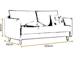 Sofa Rozkładana Kanapa z Funkcją Spania i Pojemnikiem do Salonu Look Różowa