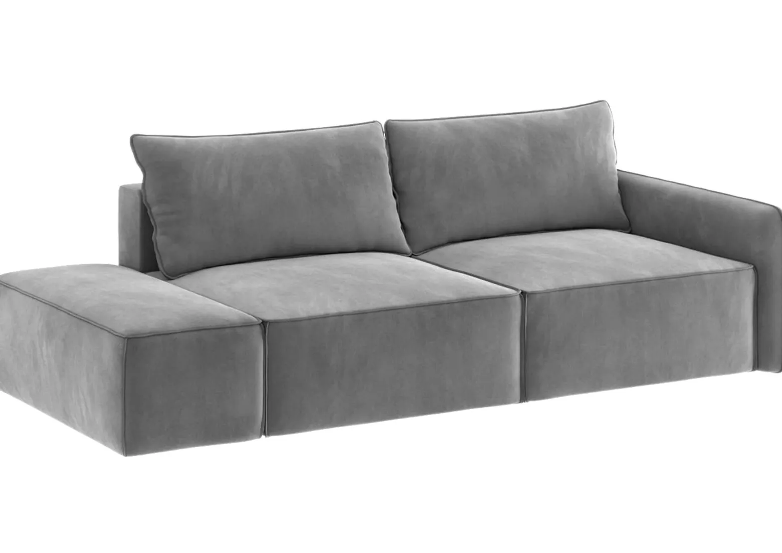 Sofa Rozkładana Lewostronna Trzyosobowa VINCI 2 Czarna z Funkcją Spania