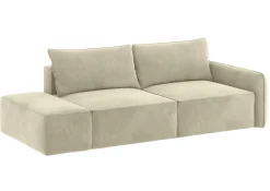 Sofa Rozkładana Lewostronna Trzyosobowa VINCI 2 Czarna z Funkcją Spania