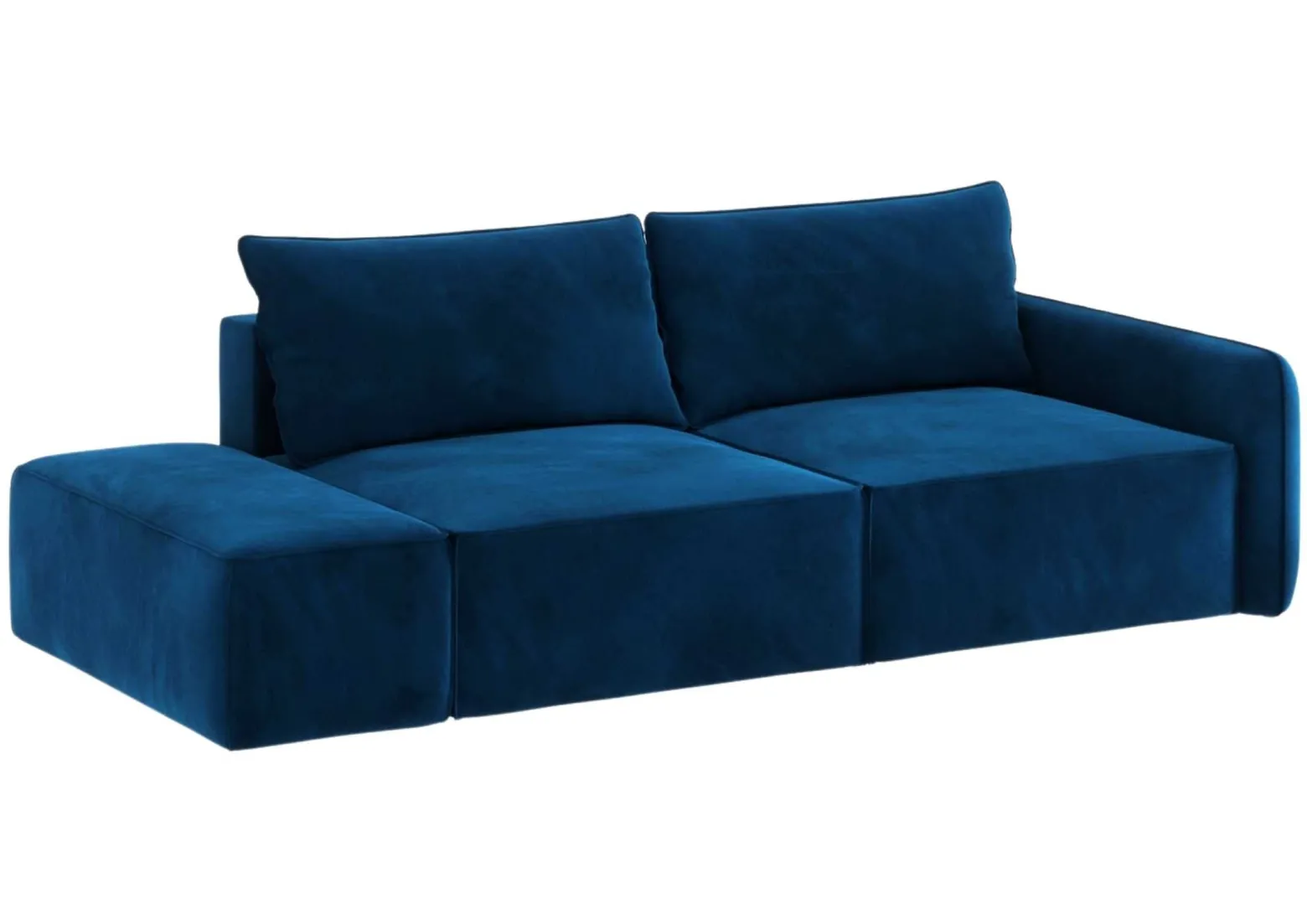 Sofa Rozkładana Lewostronna Trzyosobowa VINCI 2 Czarna z Funkcją Spania
