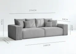 Sofa Rozkładana Trzyosobowa z Pojemnikiem PAS Zielona z Funkcją Spania