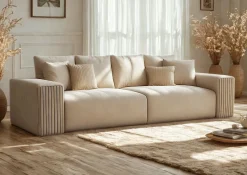 Sofa Rozkładana Trzyosobowa z Pojemnikiem PAS Zielona z Funkcją Spania