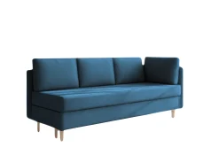 Sofa Rozkładana Trzyosobowa z Pojemnikiem PRATO Granatowa z Funkcją Spania