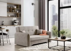 Sofa rozkładana z funkcją spania LAINE beżowa
