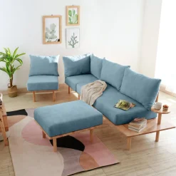 Sofa SERI 2-osobowa niebieska 180x76x75 cm HOMLA