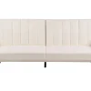 Sofa tapczan rozkładana jasnobeżowa tapicerowana