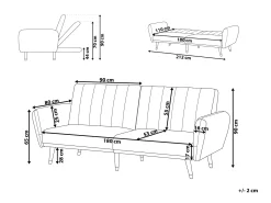 Sofa tapczan rozkładana jasnobeżowa tapicerowana