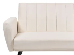 Sofa tapczan rozkładana jasnobeżowa tapicerowana