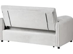 Sofa tapicerowana rozkładana dwuosobowa z funkcją spania złamana biel