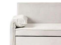 Sofa tapicerowana rozkładana dwuosobowa z funkcją spania złamana biel