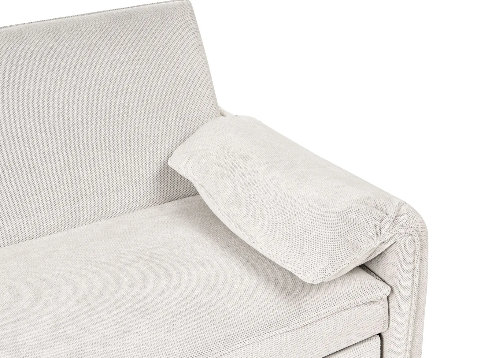 Sofa tapicerowana rozkładana dwuosobowa z funkcją spania złamana biel