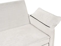 Sofa tapicerowana rozkładana dwuosobowa z funkcją spania złamana biel