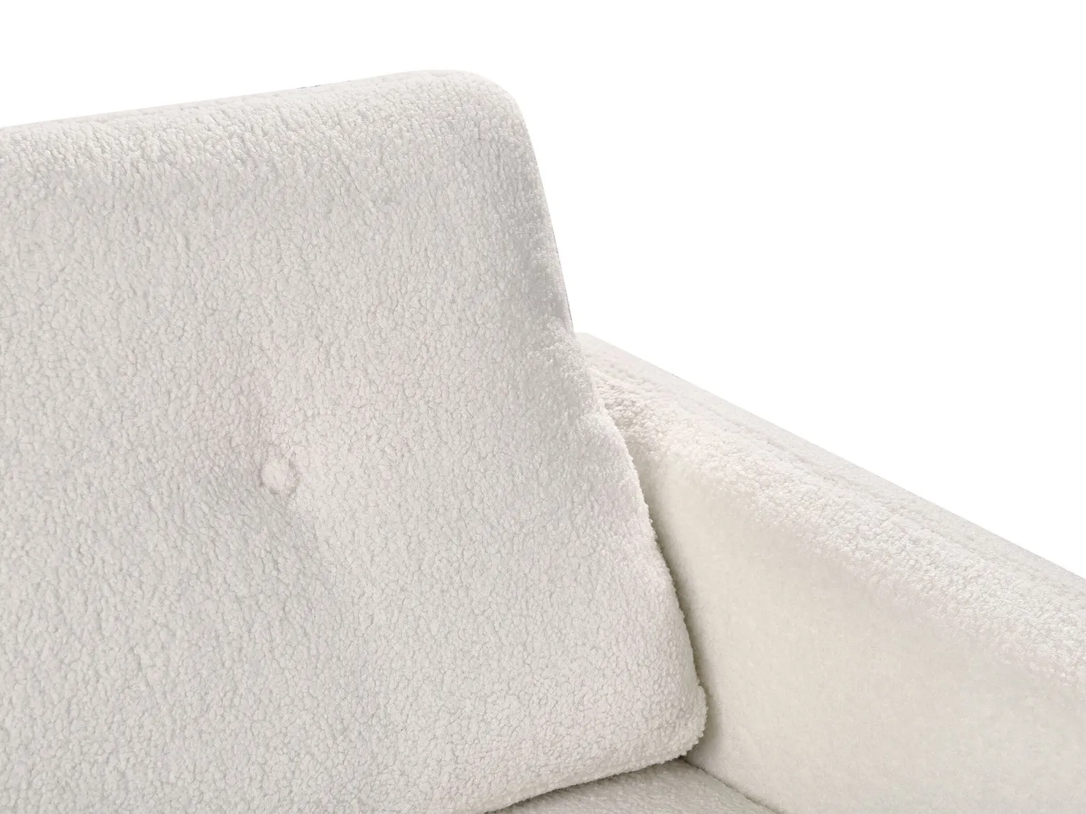 Sofa tapicerowana z drewnianymi nóżkami biała