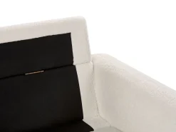 Sofa tapicerowana z drewnianymi nóżkami biała