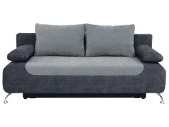 Sofa trzyosobowa Daria III rozkładana z pojemnikiem welurowa szara