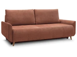 Sofa trzyosobowa Duo rozkładana z pojemnikiem różowa
