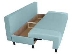 Sofa trzyosobowa Nius rozkładana z pojemnikiem miętowa