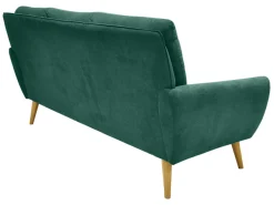 Sofa trzyosobowa Scandic nierozkładana welurowa zielona