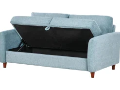 Sofa trzyosobowa tapicerowana niebieska
