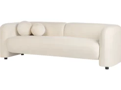 Sofa trzyosobowa welurowa złamana biel