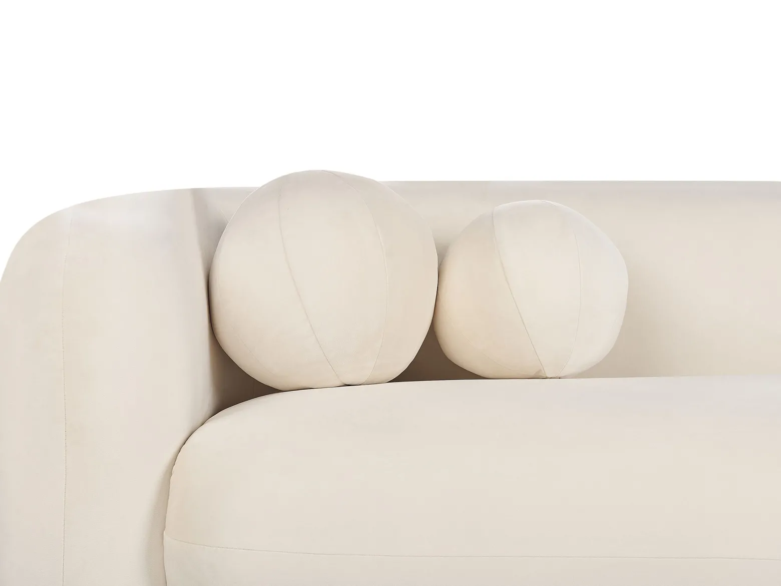Sofa trzyosobowa welurowa złamana biel