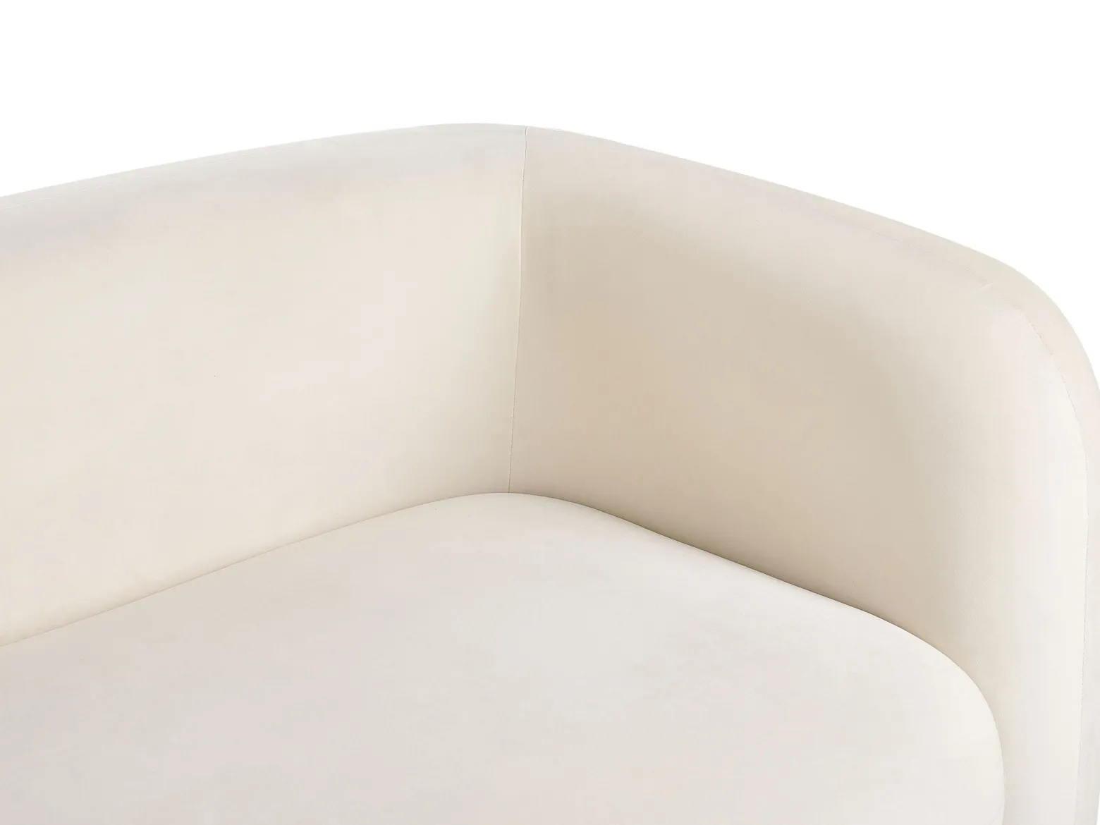 Sofa trzyosobowa welurowa złamana biel