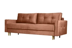 Sofa trzyosobowa z funkcją spania FLORO, tkanina Monolith, Brzoskwiniowy
